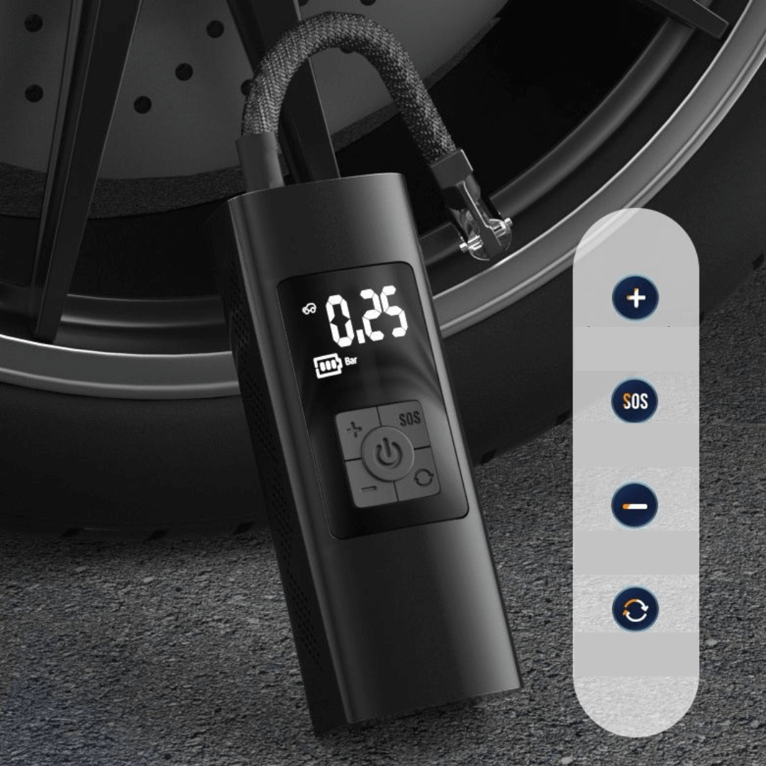 Bärbar elektrisk luftpump med LED