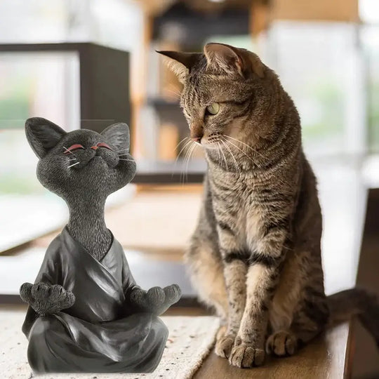 Mediterande Buddha Kattfigur