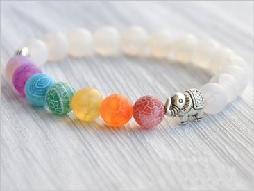 7 Chakra Och Elefant Energi Armband