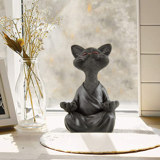 Mediterande Buddha Kattfigur