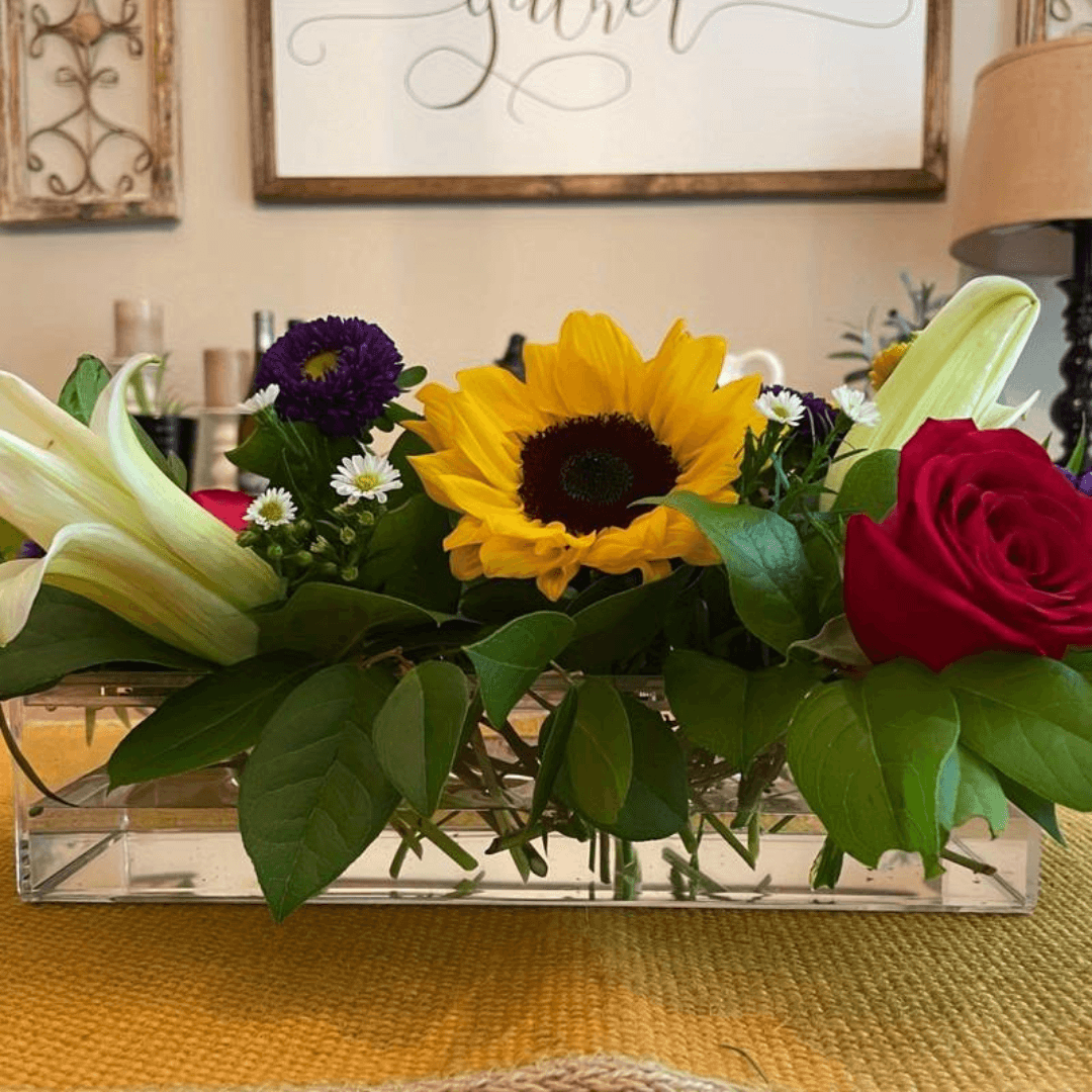 Transparent Rektangulär Blomvas