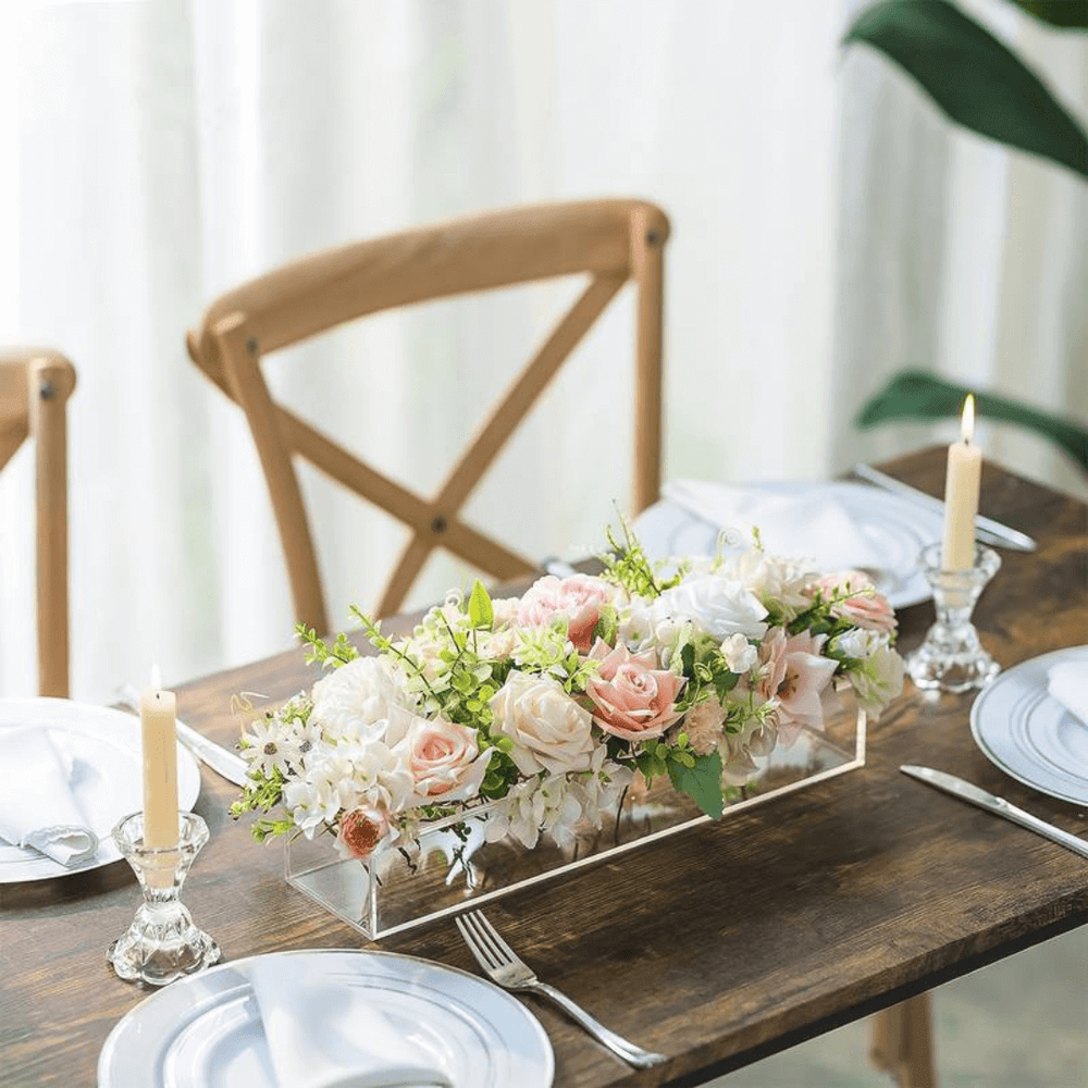 Transparent Rektangulär Blomvas
