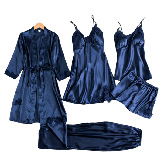 5-i-1 Satin Nattkläder Set