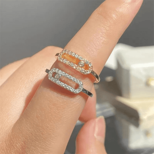 Uthöllt fyrkantigt zirkonring