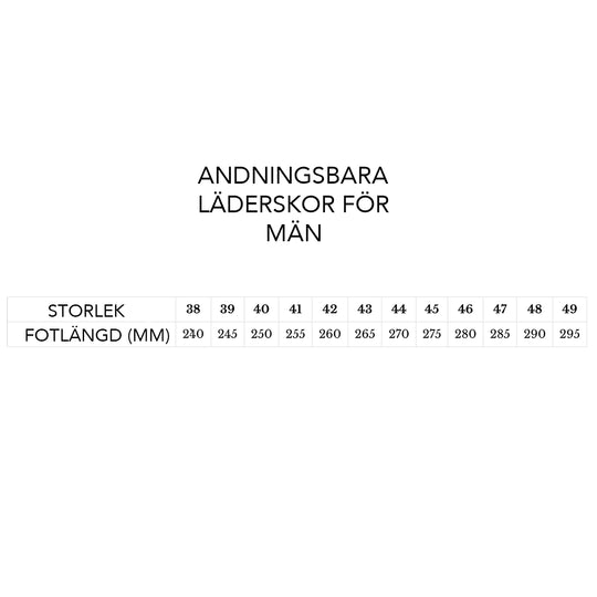 Andningsbara läderskor för män