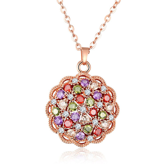 Skimrande blommigt halsband med zirkoner