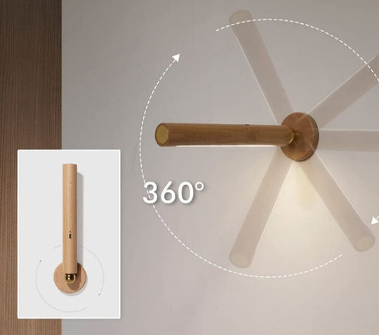Svängbar Trävägglampa