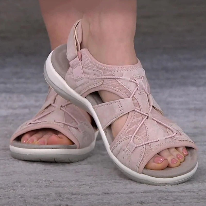 Sandaler med rund öppen tå