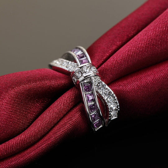 Criss Cross kristall ring