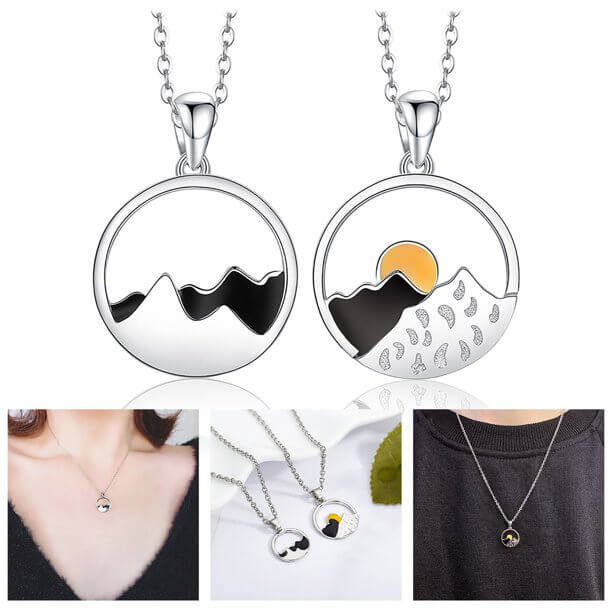 Berg och hav vågor halsband