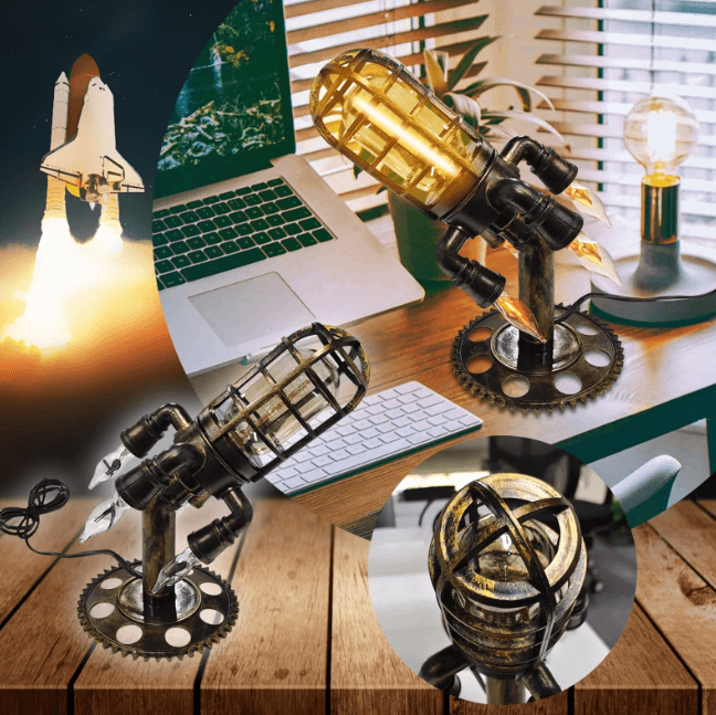 Vintage Steampunk raket lampa