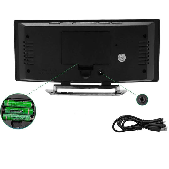 Böjd LED digital väckarklocka