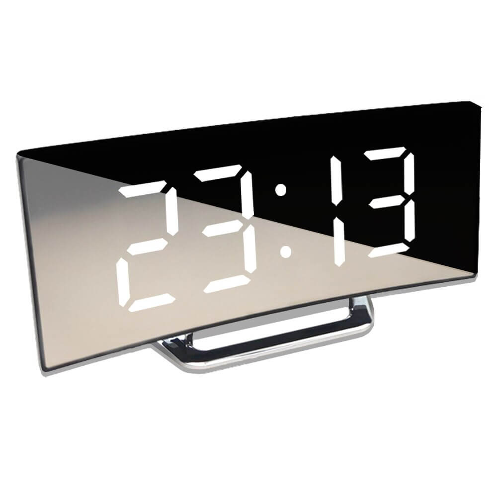 Böjd LED digital väckarklocka
