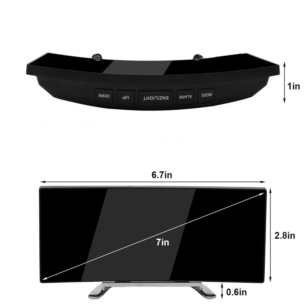 Böjd LED digital väckarklocka