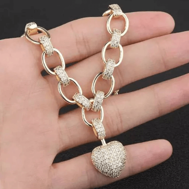 Hjärta Zirconia halsband