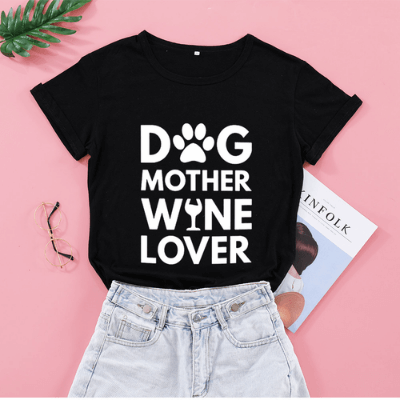 Hund mamma vin älskare Tee