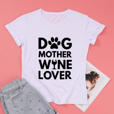Hund mamma vin älskare Tee