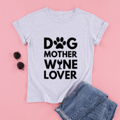 Hund mamma vin älskare Tee