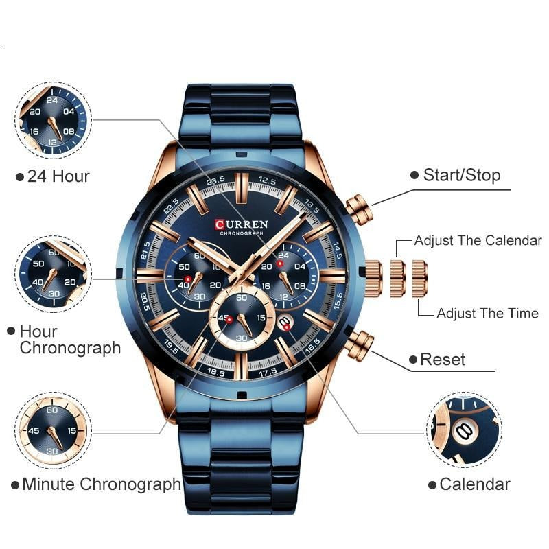 Curren Business Kronograf Klocka