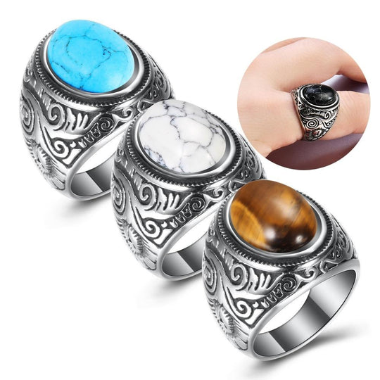 Män's Vintage Turquoise sten ring