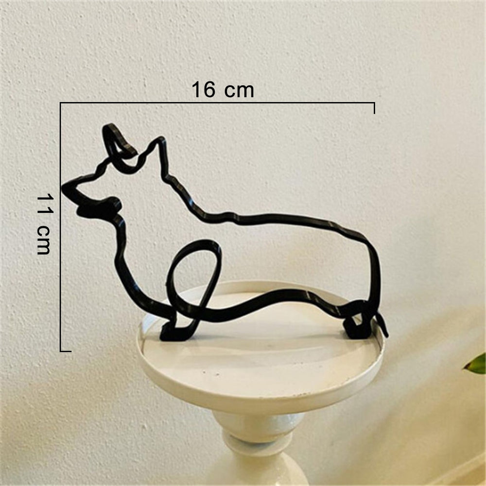 Minimalistisk hund konstskulptur