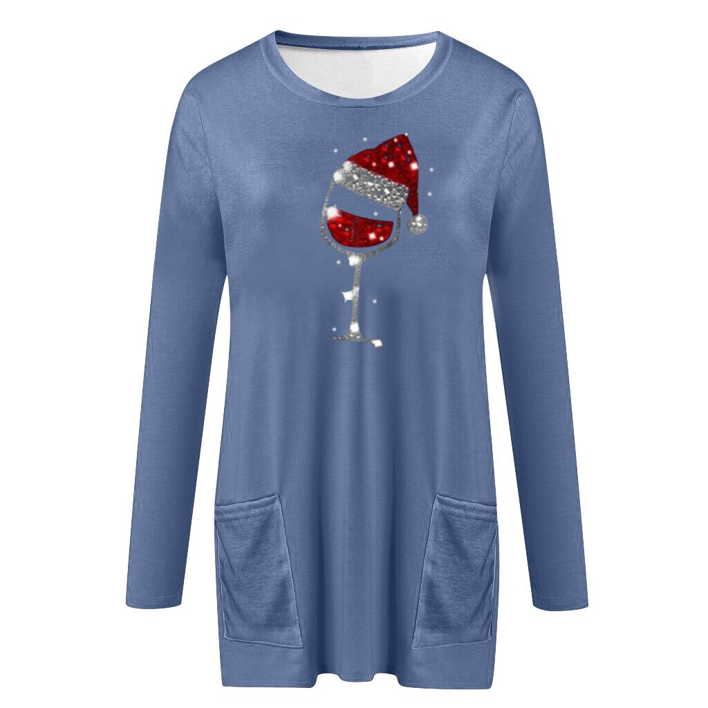 Vin & Santa Hat Casual Female Pullover