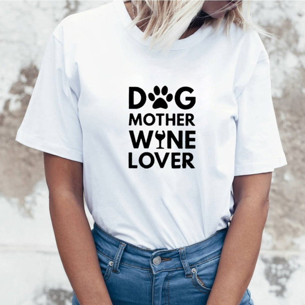 Hund mamma vin älskare Tee
