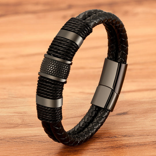 Vävt läder stil armband