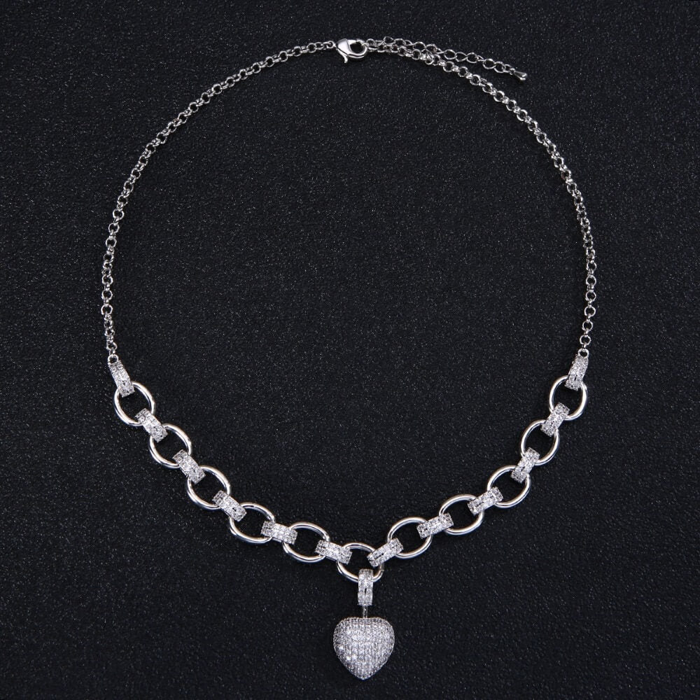 Hjärta Zirconia halsband