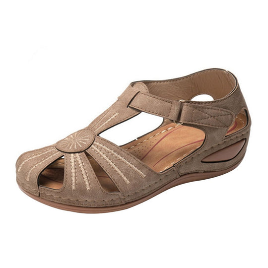 Retro ortopediska sandaler i läder
