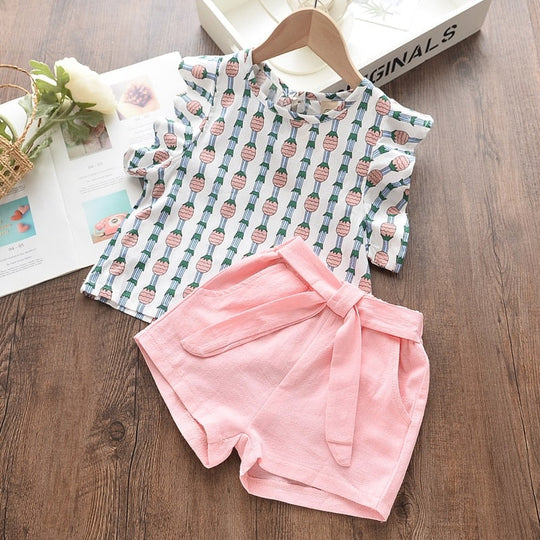 Set med casual skjorta och shorts för barn