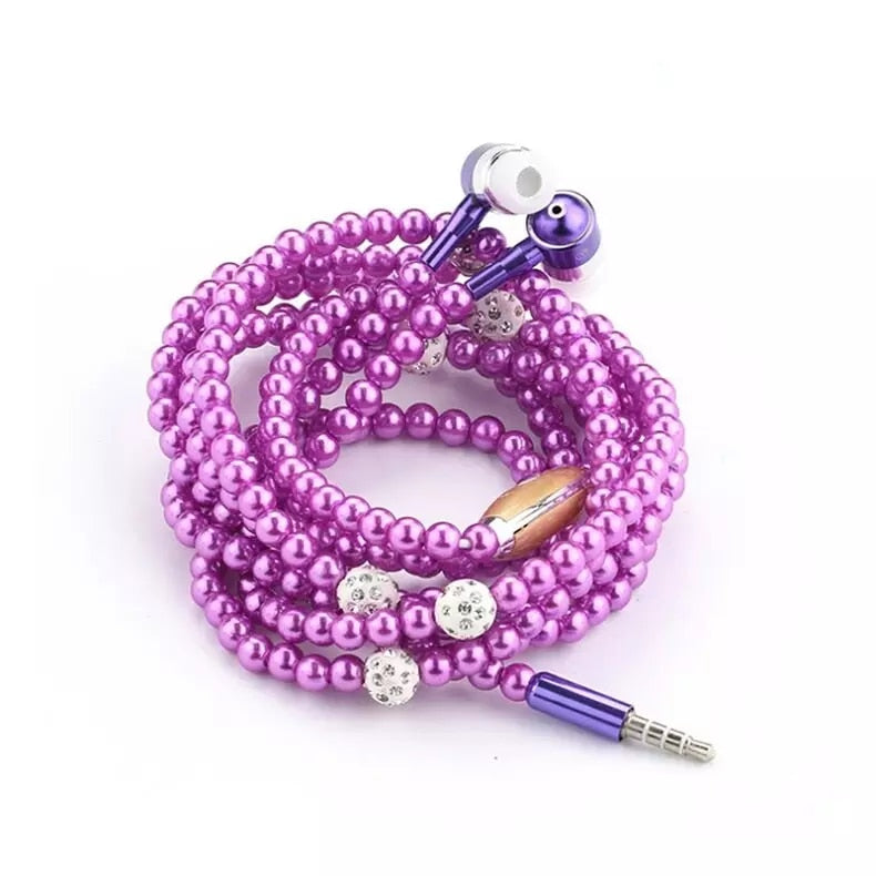 Pärlhalsband hörlurar