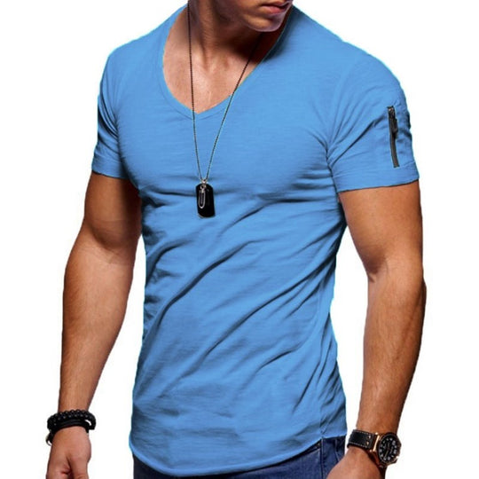 Muskel-T-shirts med V-ringning för män