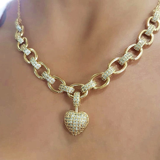 Hjärta Zirconia halsband