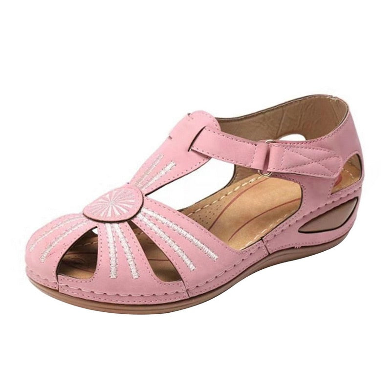Retro ortopediska sandaler i läder