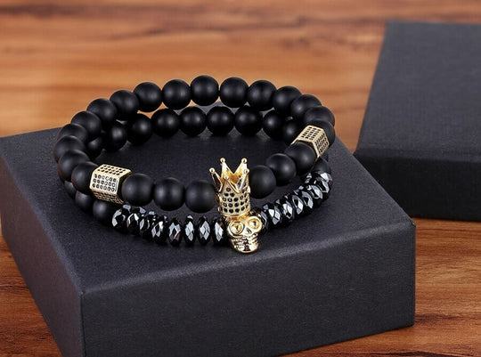 Onyx sten armband