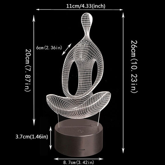 Yoga 3D-illusionslampa