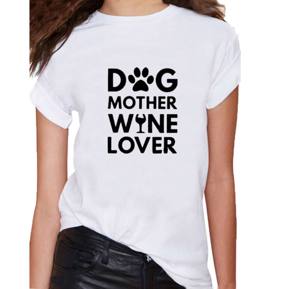 Hund mamma vin älskare Tee