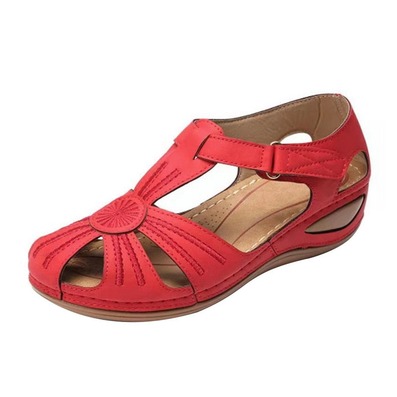 Retro ortopediska sandaler i läder