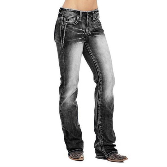 Jeans i denim med stöpsnitt