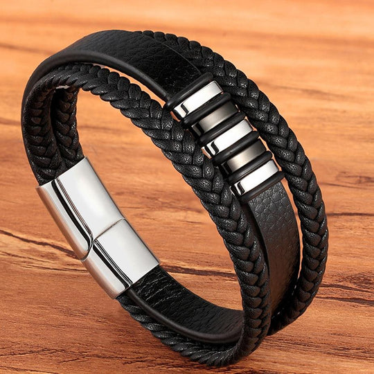Snygga armband i äkta läder för män