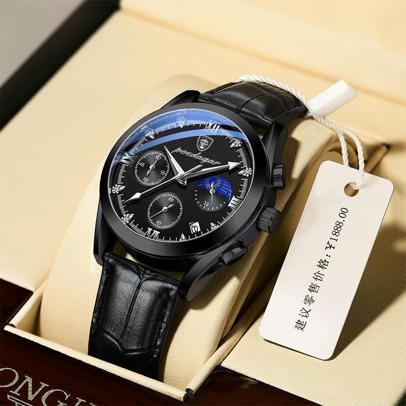Premium läder armbandsur för män