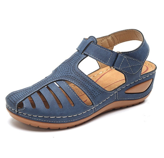 Retro ortopediska sandaler i läder