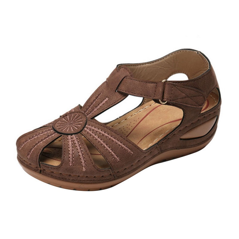 Retro ortopediska sandaler i läder