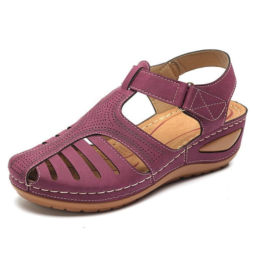 Retro ortopediska sandaler i läder