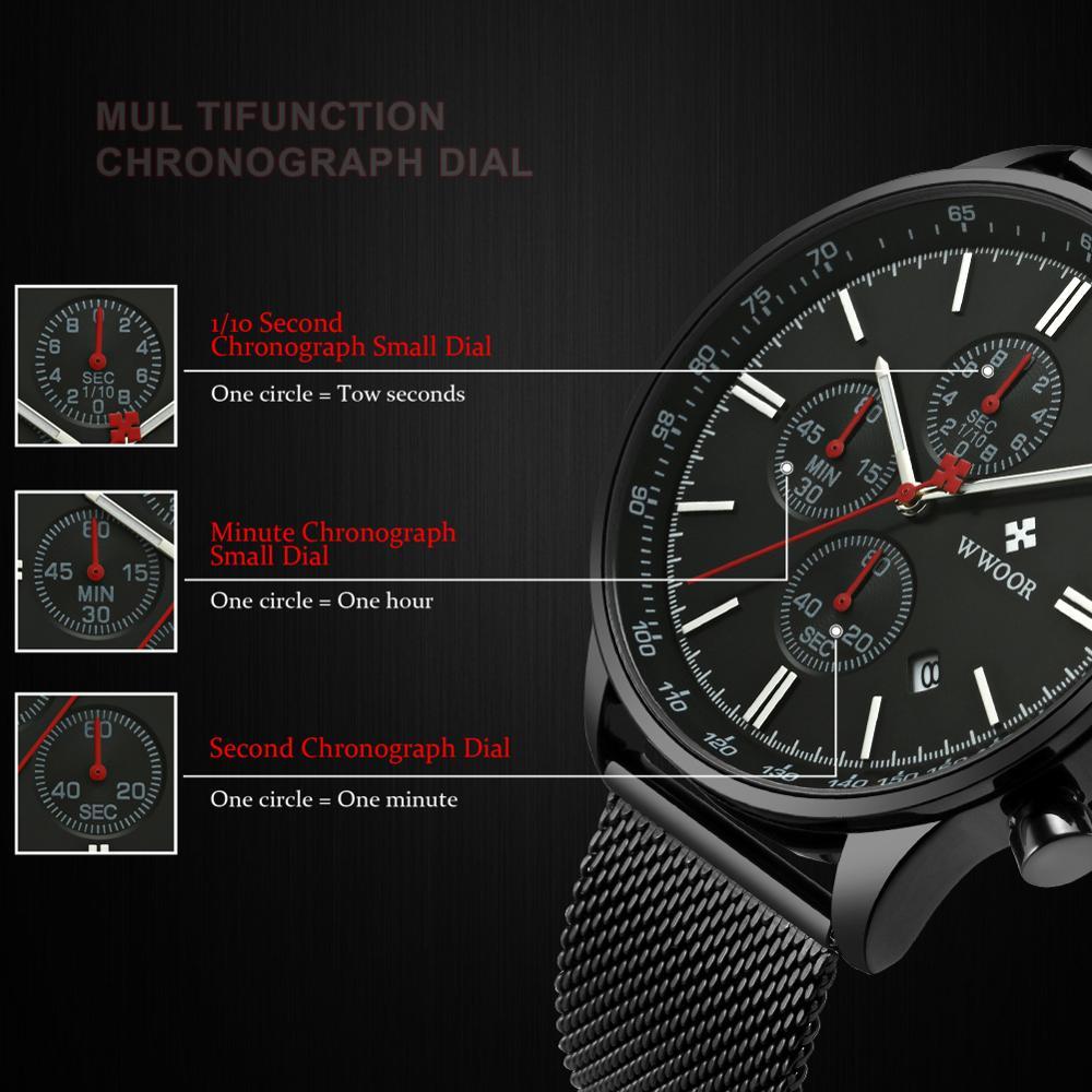 Ultra-tunnt kronografiskt armbandsur