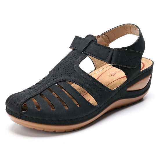 Retro ortopediska sandaler i läder