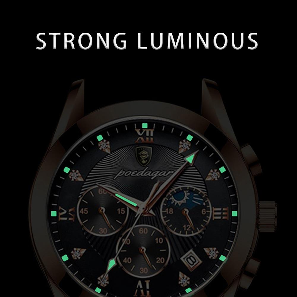 Premium läder armbandsur för män