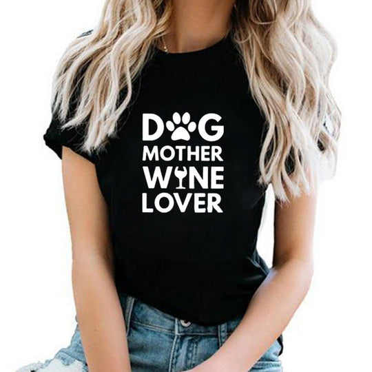 Hund mamma vin älskare Tee