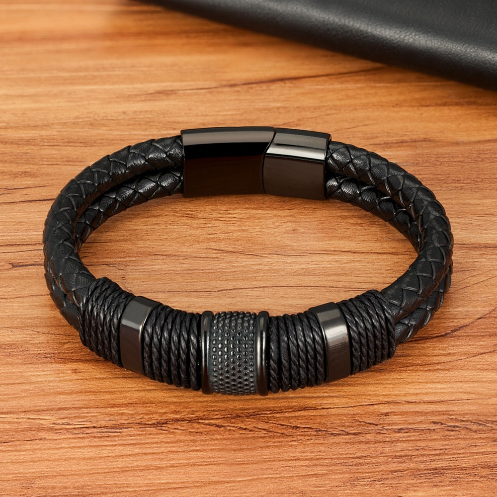 Vävt läder stil armband